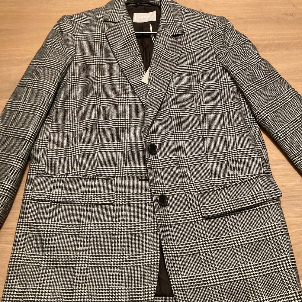 NEW Everlane Plaid Wool Oversized Blazer